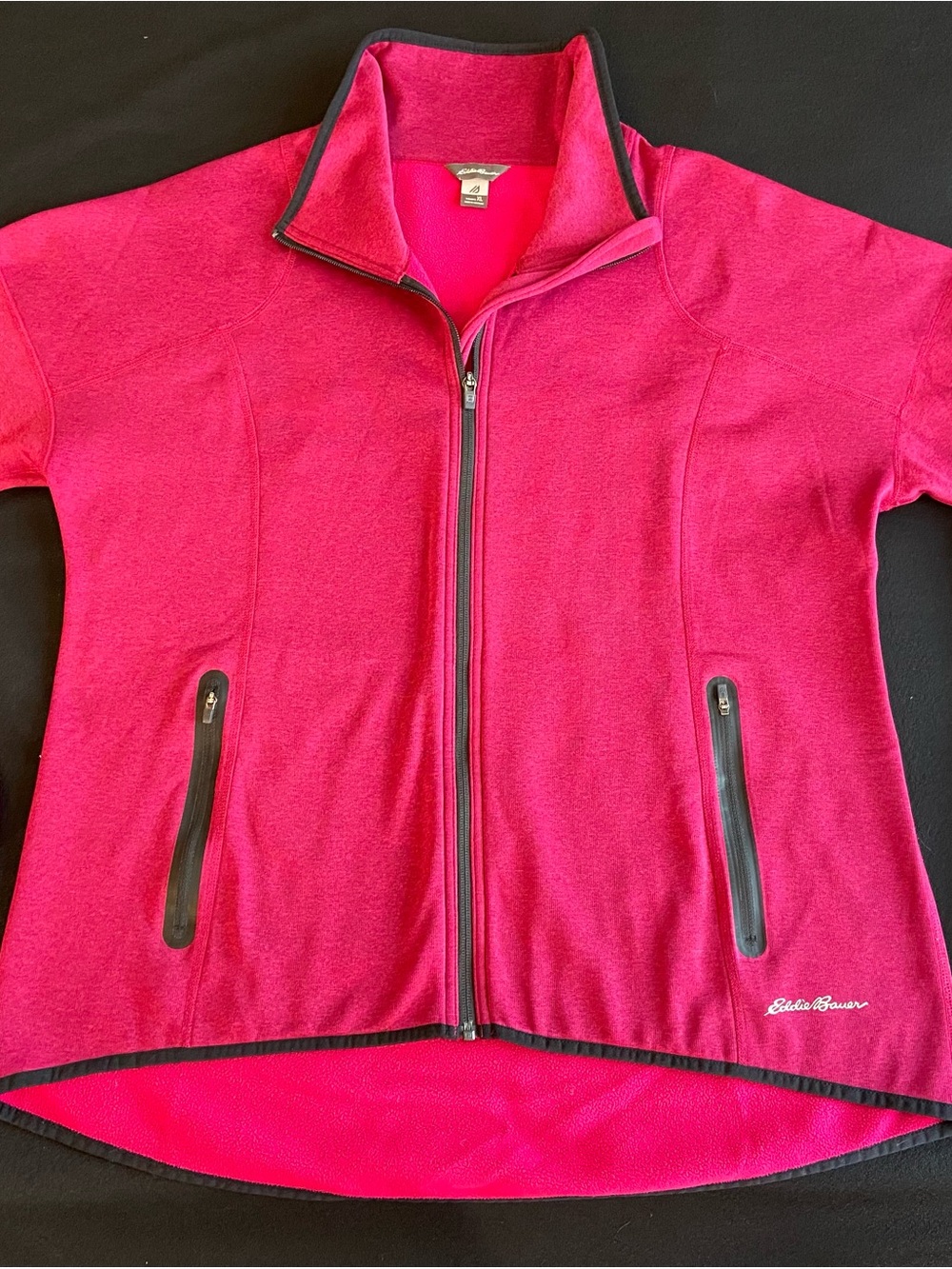 Eddie Bauer Hot Pink Full-Zip Utility Fleece Jacket